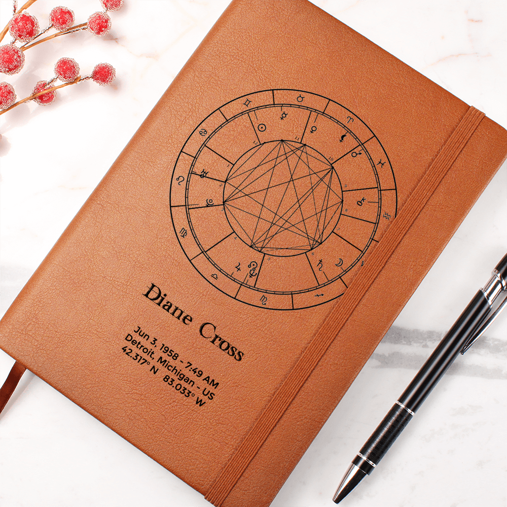 Birth Chart Graphic Leather Journal