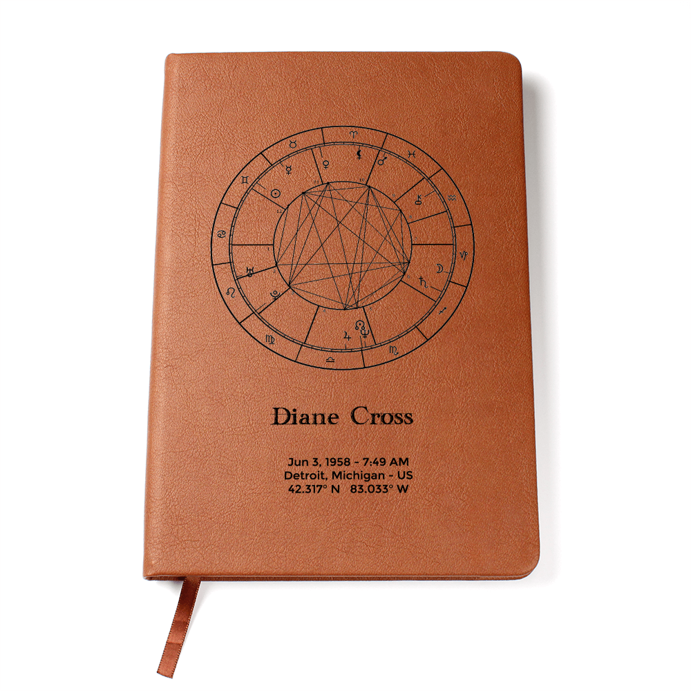 Birth Chart Graphic Leather Journal