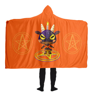 Baphomet 3D Hooded Blanket - Orange