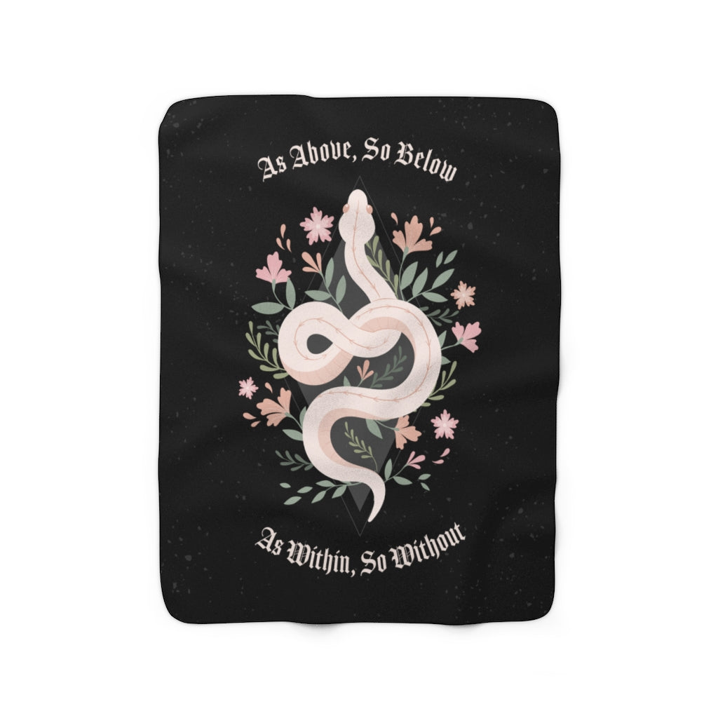 Witchy Snake Sherpa Fleece Blanket