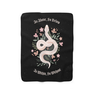 Witchy Snake Sherpa Fleece Blanket