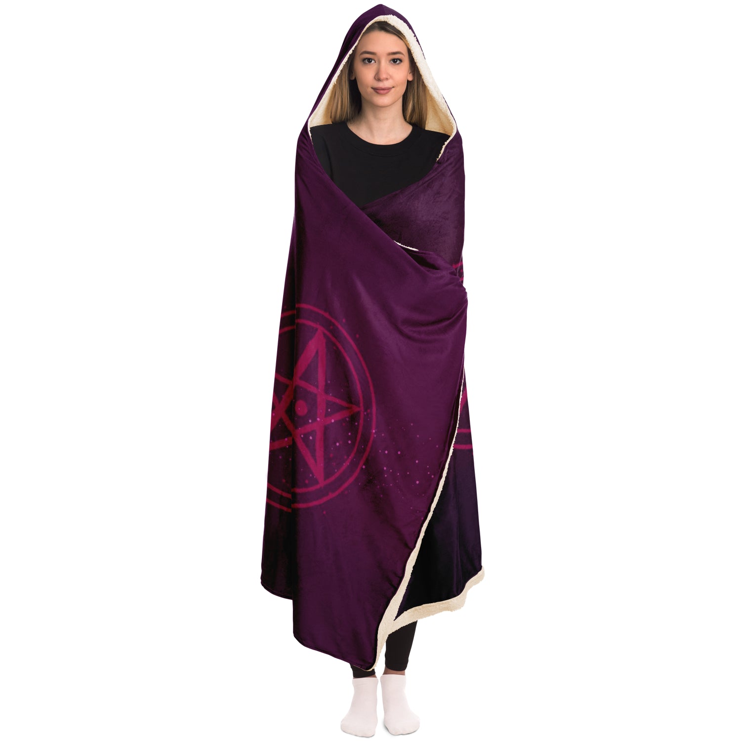 Baphomet 3D Hooded Blanket - Purple