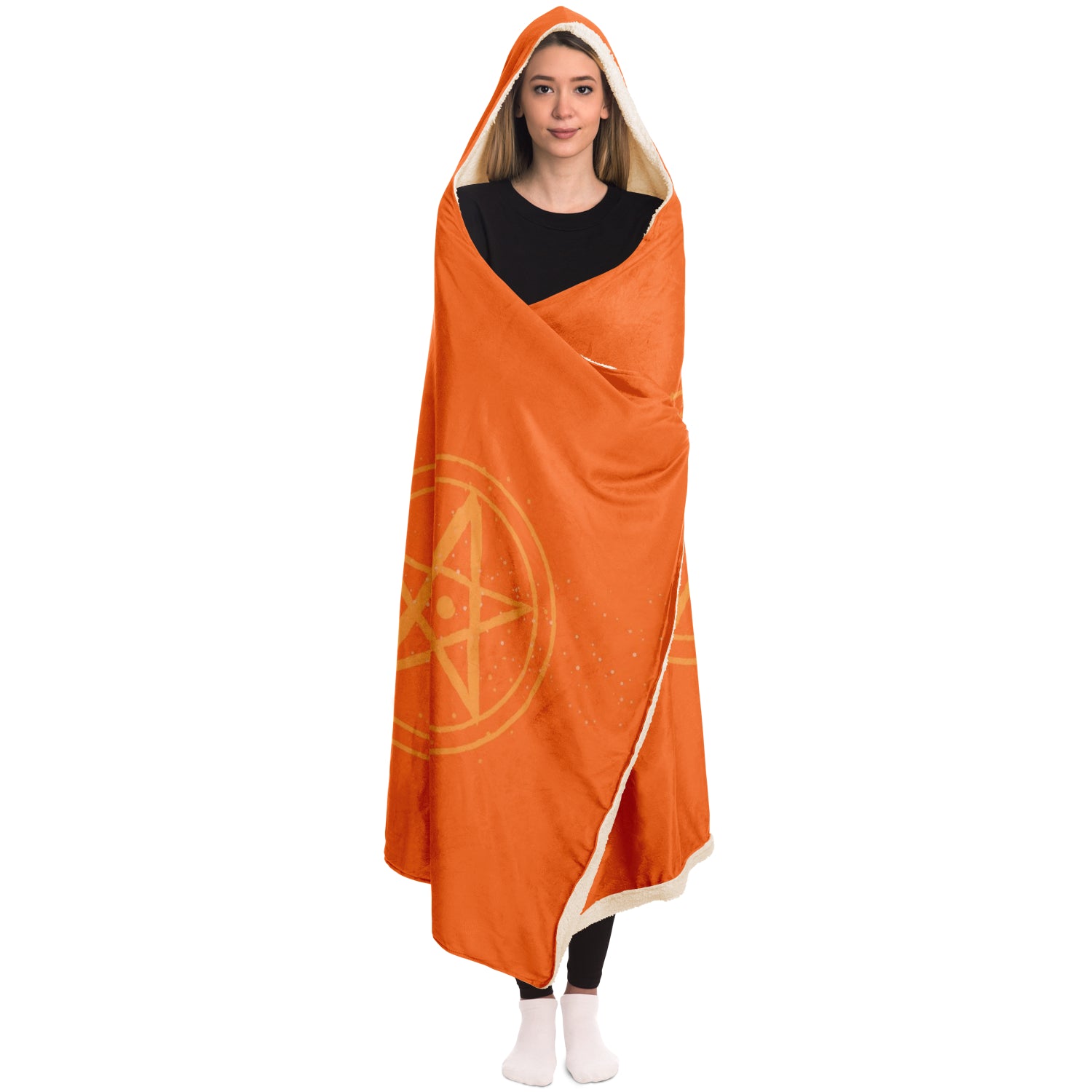 Baphomet 3D Hooded Blanket - Orange