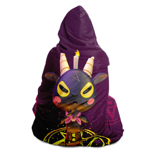Baphomet 3D Hooded Blanket - Purple