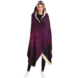 Baphomet 3D Hooded Blanket - Purple