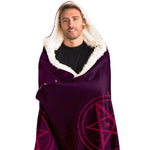 Baphomet 3D Hooded Blanket - Purple