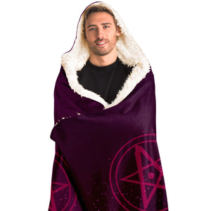 Baphomet 3D Hooded Blanket - Purple