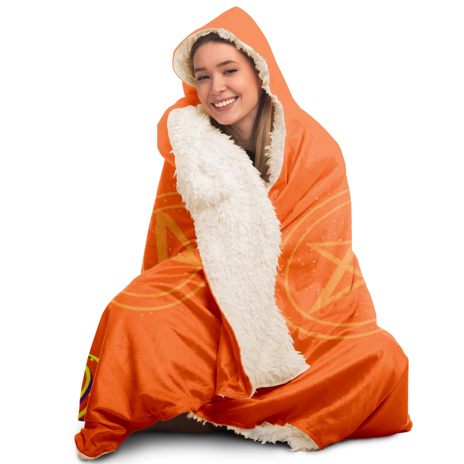 Baphomet 3D Hooded Blanket - Orange