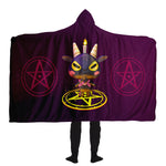 Baphomet 3D Hooded Blanket - Purple