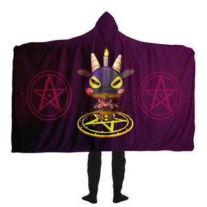 Baphomet 3D Hooded Blanket - Purple