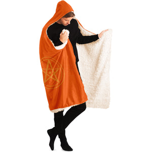 Baphomet 3D Hooded Blanket - Orange