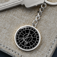 Personalized Natal Chart Pendant with Keychain - Black