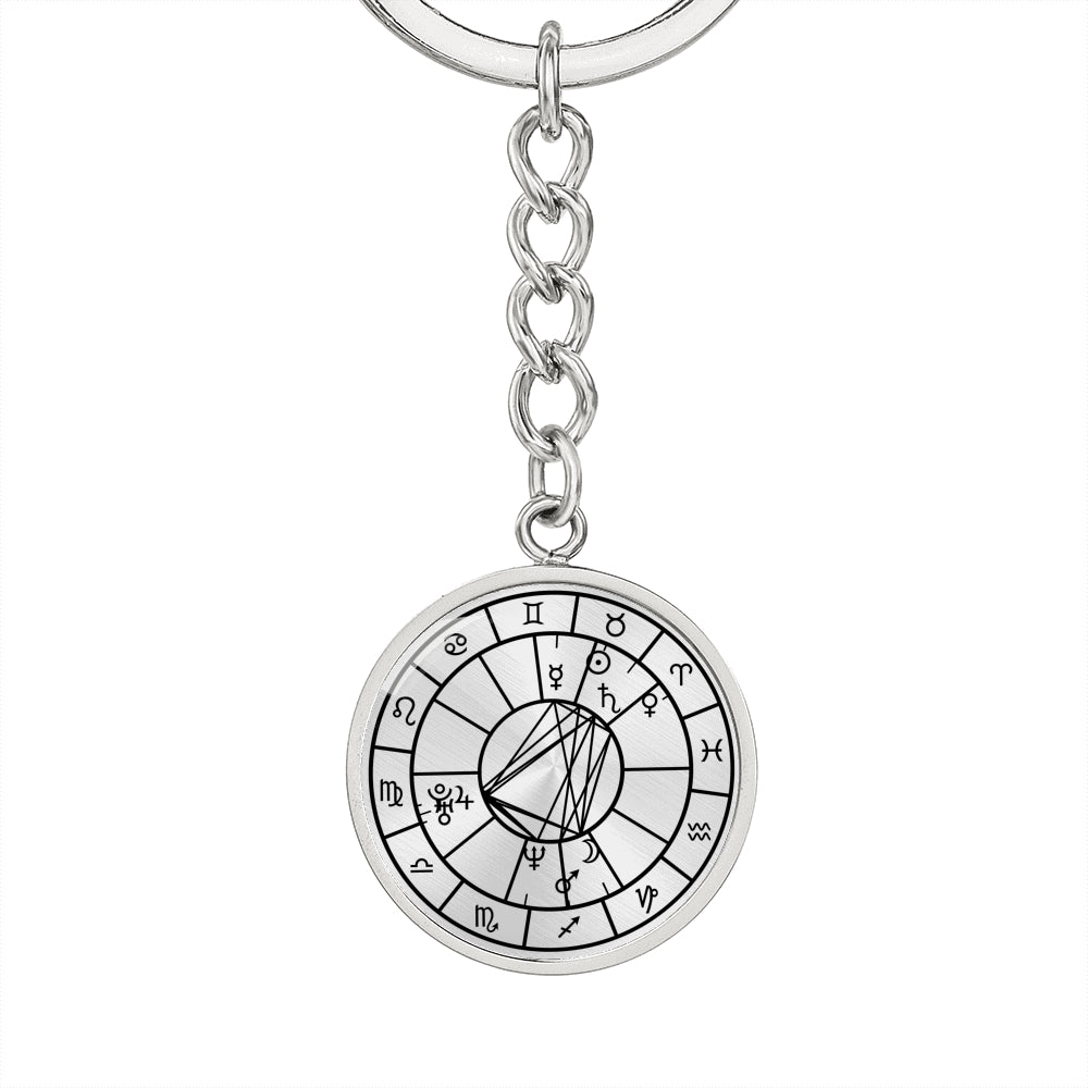 Personalized Natal Chart Pendant with Keychain