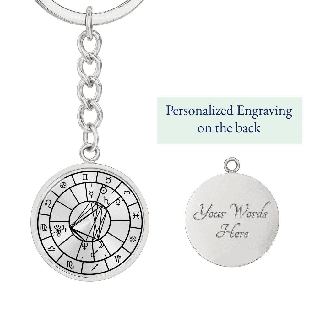 Personalized Natal Chart Pendant with Keychain