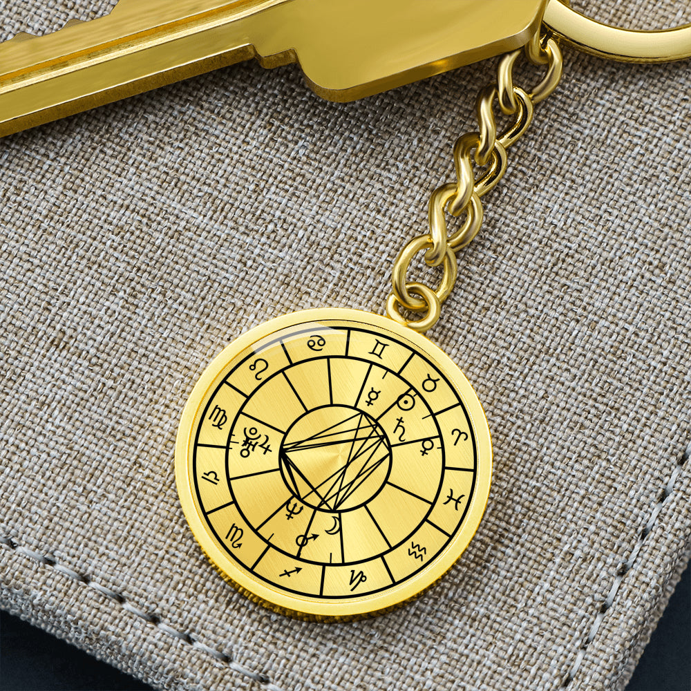 Personalized Natal Chart Pendant with Keychain