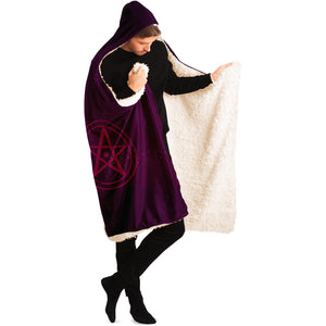 Baphomet 3D Hooded Blanket - Purple