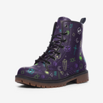 Witchy Leather Boots - Violet
