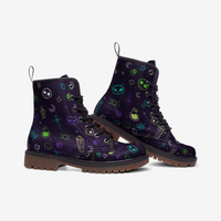 Witchy Leather Boots - Violet