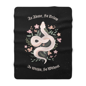 Witchy Snake Sherpa Fleece Blanket