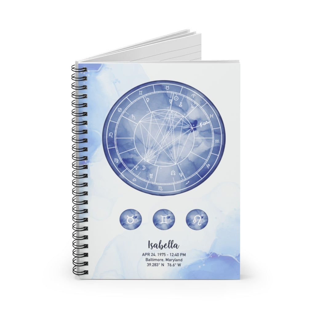 Custom Birth Chart Spiral Notebook