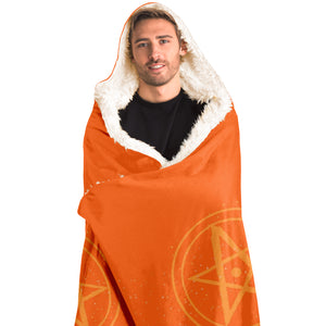 Baphomet 3D Hooded Blanket - Orange