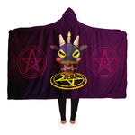 Baphomet 3D Hooded Blanket - Purple
