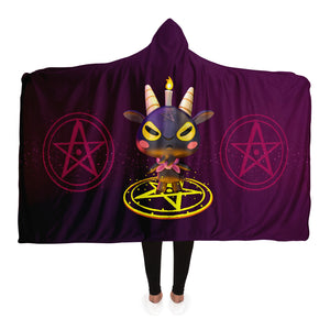 Baphomet 3D Hooded Blanket - Purple