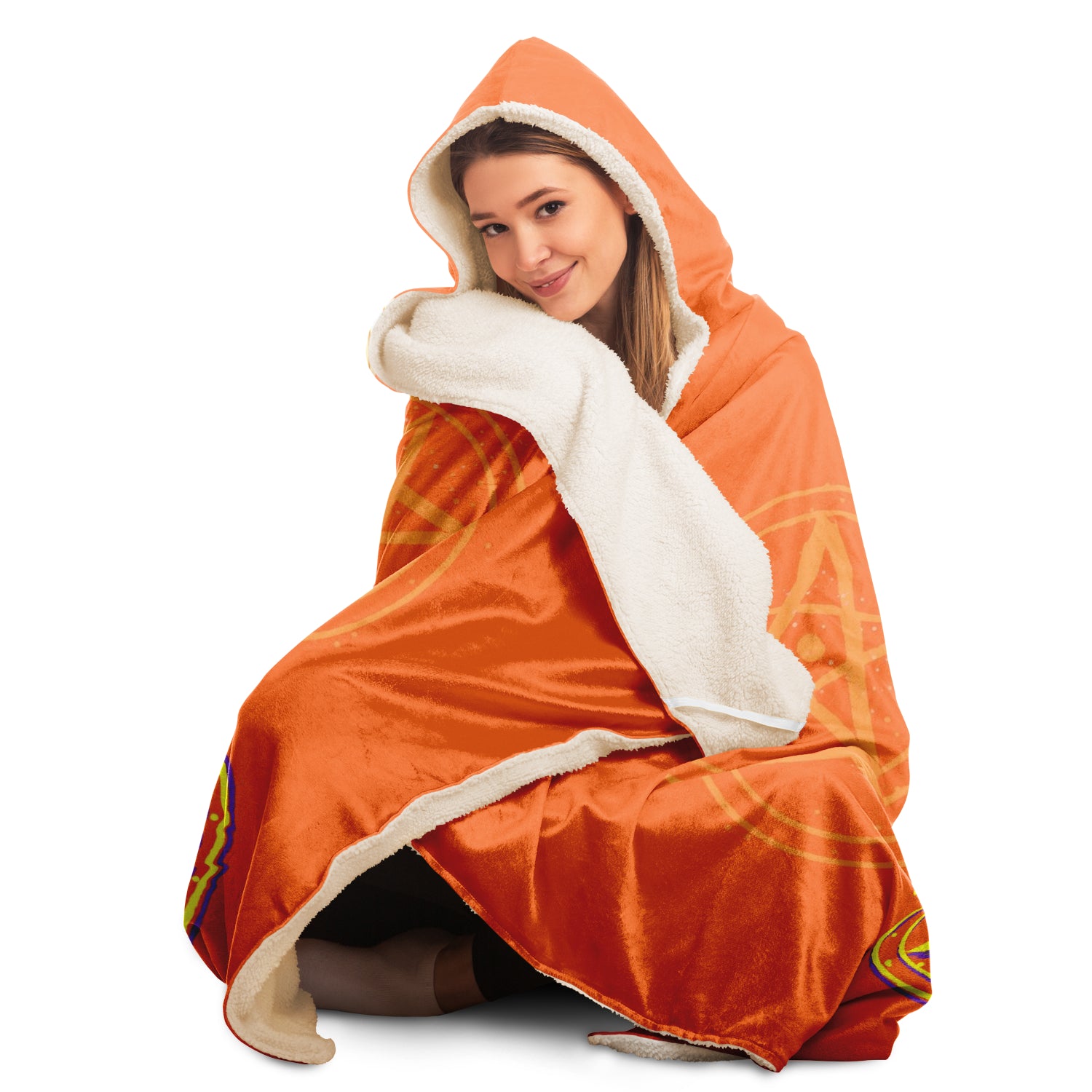 Baphomet 3D Hooded Blanket - Orange