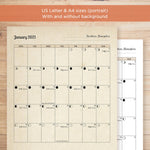 2021 Printable Lunar Calendar Planner