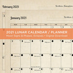 2021 Printable Lunar Calendar Planner