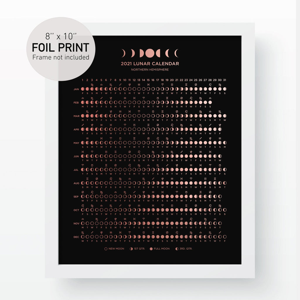 2021 Lunar Calendar Foil Print 8x10''