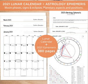 2021 Printable Astrology Ephemeris & Lunar Calendar