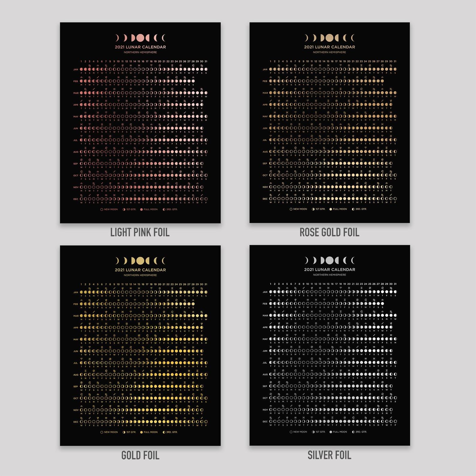 2021 Lunar Calendar Foil Print 8x10''