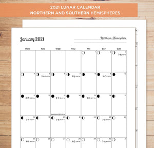 2021 Printable Astrology Ephemeris & Lunar Calendar