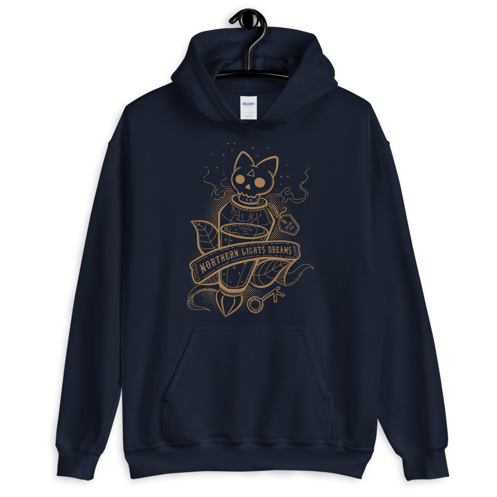 Northern Lights Dreams Unisex Hoodie - Gold