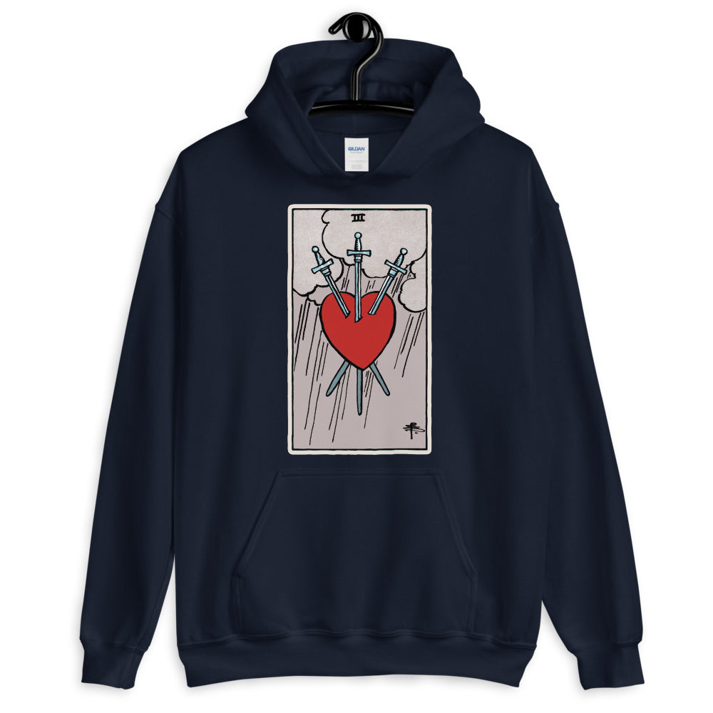 Tarot Card Three of Swords Hoodie