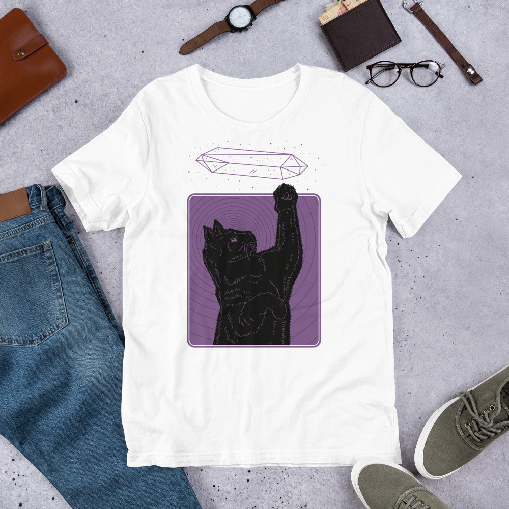 Crystal Cat Purple Unisex T-Shirt