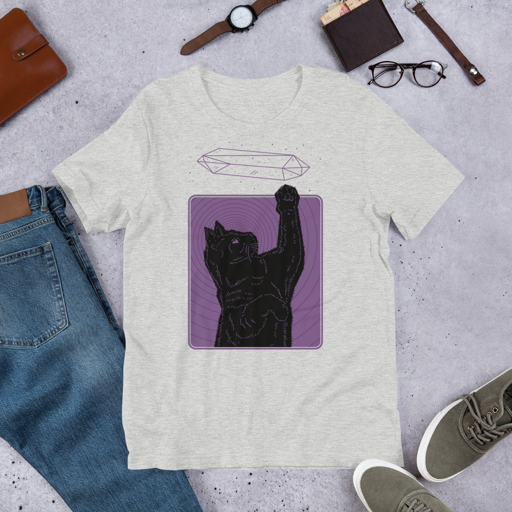Crystal Cat Purple Unisex T-Shirt