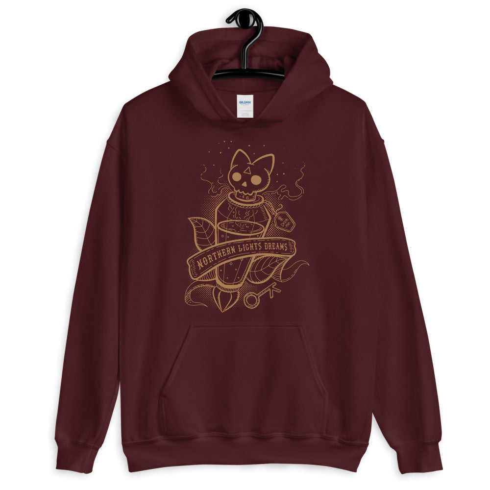 Northern Lights Dreams Unisex Hoodie - Gold