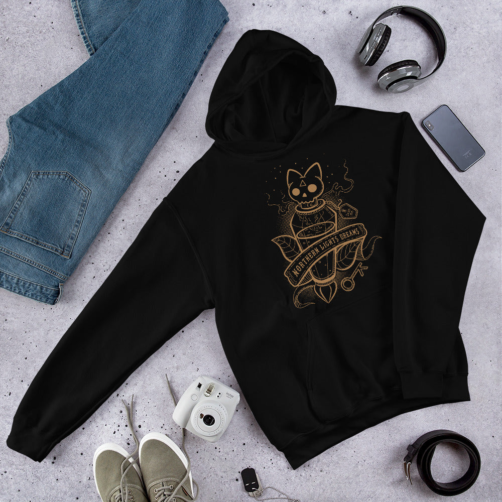 Northern Lights Dreams Unisex Hoodie - Gold