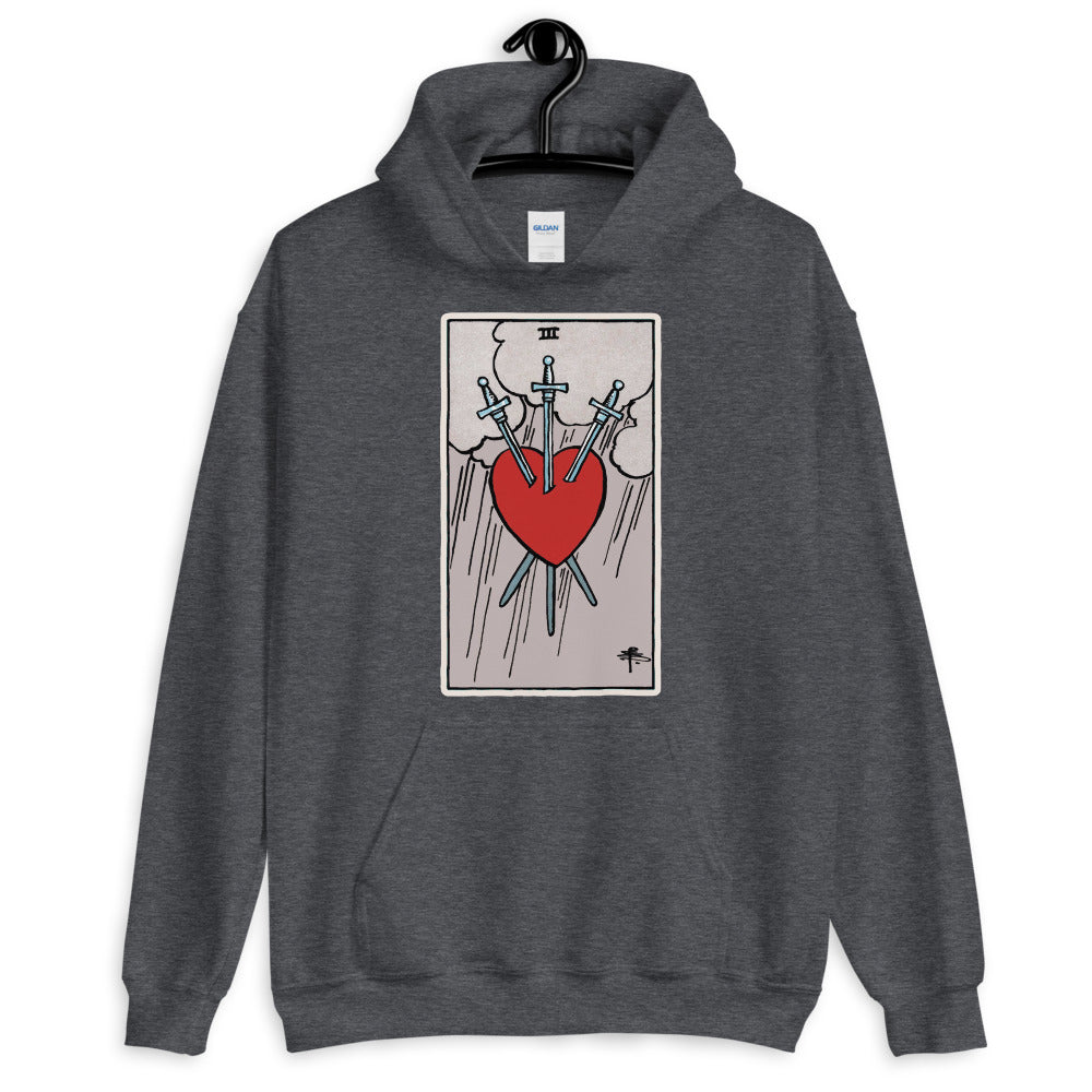 Tarot Card Three of Swords Hoodie